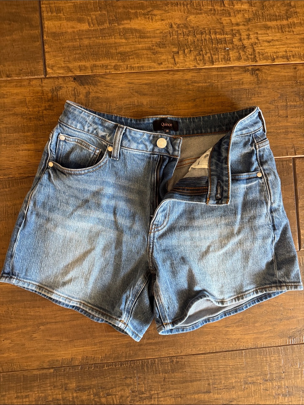 Quince Women's Light Wash Denim Shorts